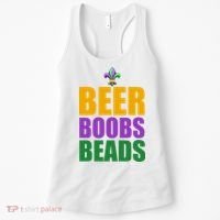 Beer Boobs Beads Mardi Gras Celebration Women's Tank Top thumb 0