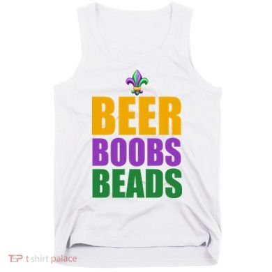 Beer Boobs Beads Mardi Gras Celebration Tank Top
