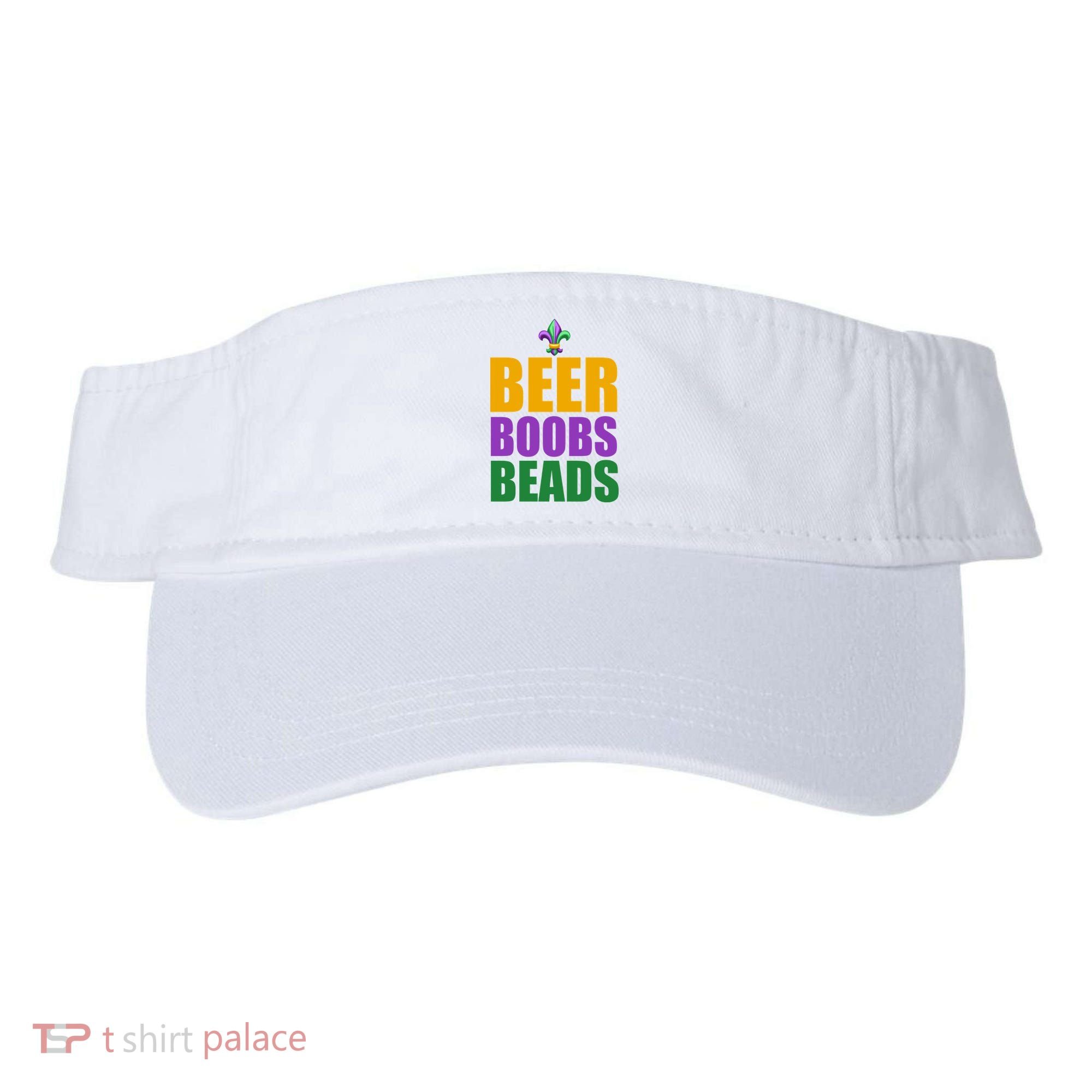 Beer Boobs Beads Mardi Gras Celebration Visor