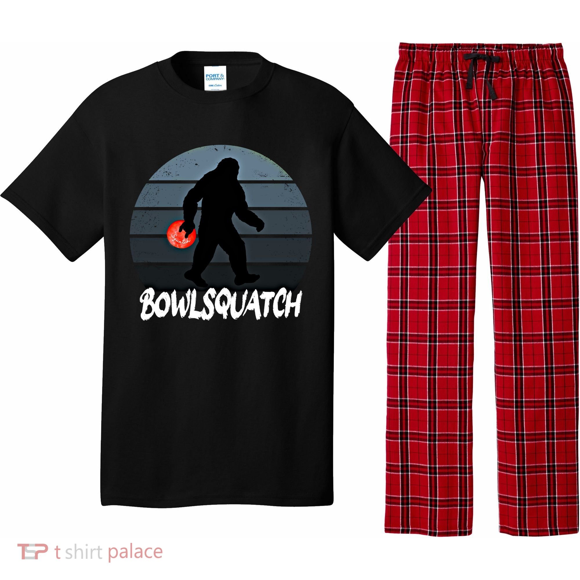 Bowlsquatch Bigfoot Bowling Ball Sasquatch Bowler Squatch Gift Pajama Set