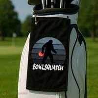 Bowlsquatch Bigfoot Bowling Ball Sasquatch Bowler Squatch Gift Golf Towel thumb 2