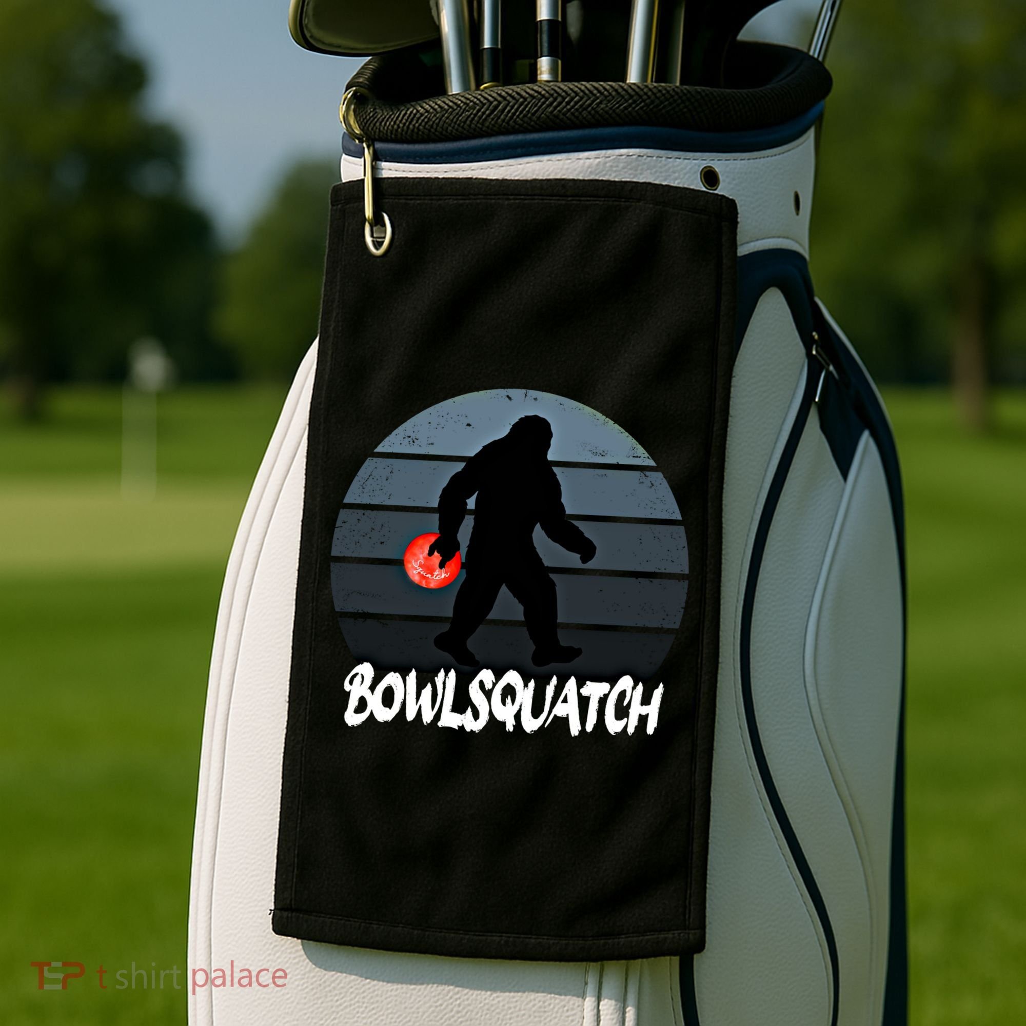 Bowlsquatch Bigfoot Bowling Ball Sasquatch Bowler Squatch Gift Golf Towel