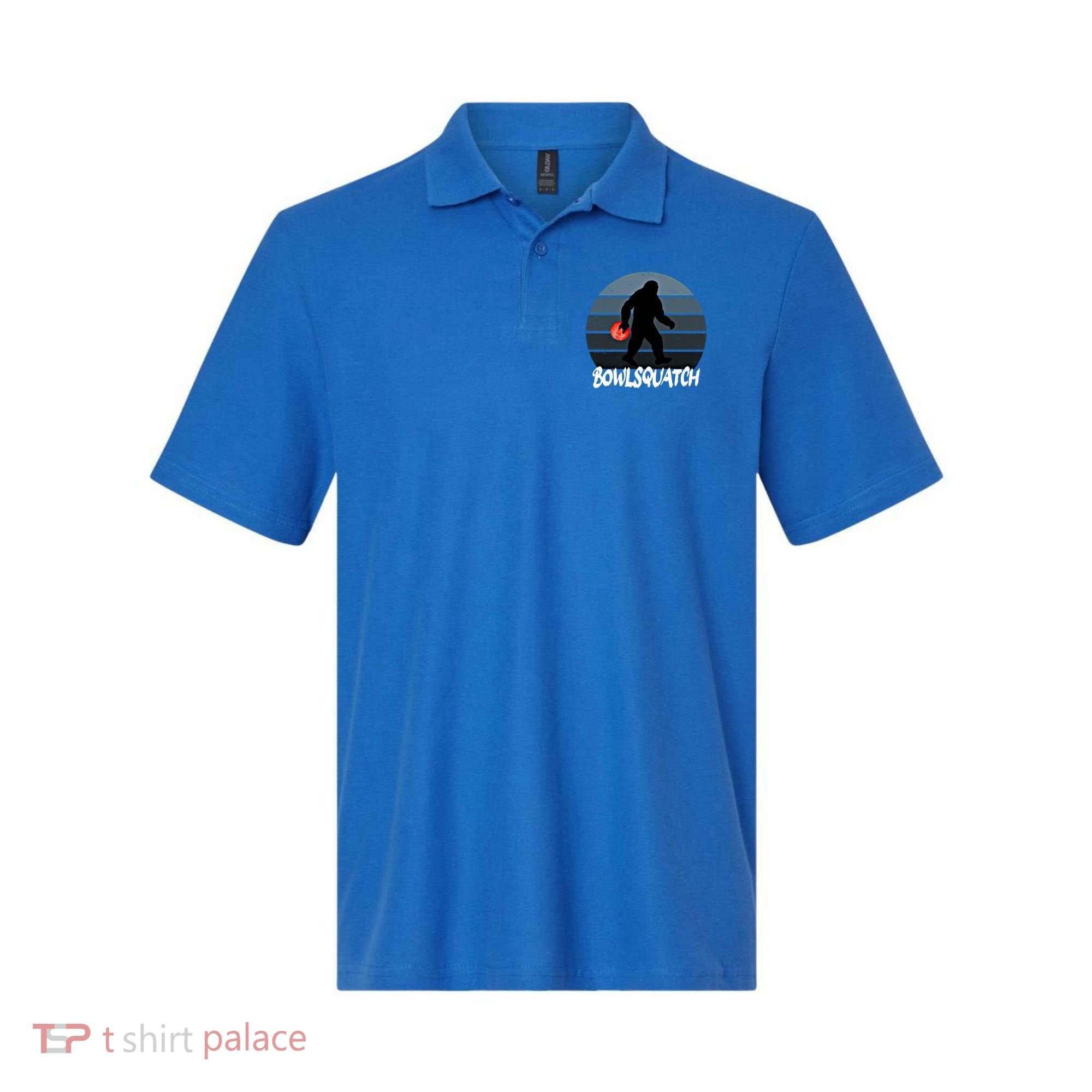 Bowlsquatch Bigfoot Bowling Ball Sasquatch Bowler Squatch Gift Polo