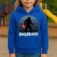 Bowlsquatch Bigfoot Bowling Ball Sasquatch Bowler Squatch Gift Kids Hoodie thumb 3