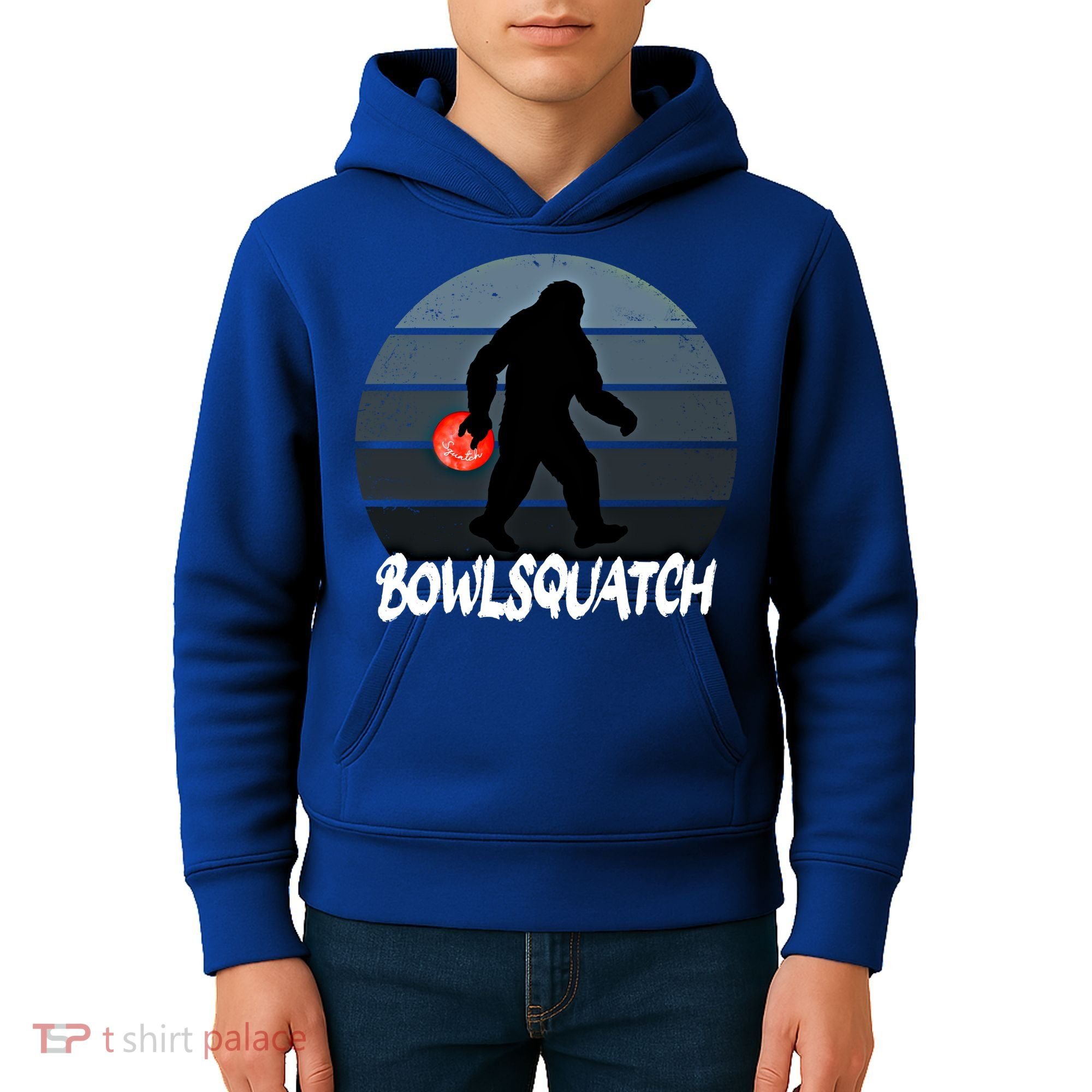 Bowlsquatch Bigfoot Bowling Ball Sasquatch Bowler Squatch Gift Kids Hoodie