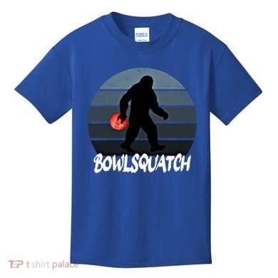 Bowlsquatch Bigfoot Bowling Ball Sasquatch Bowler Squatch Gift Kids T-Shirt
