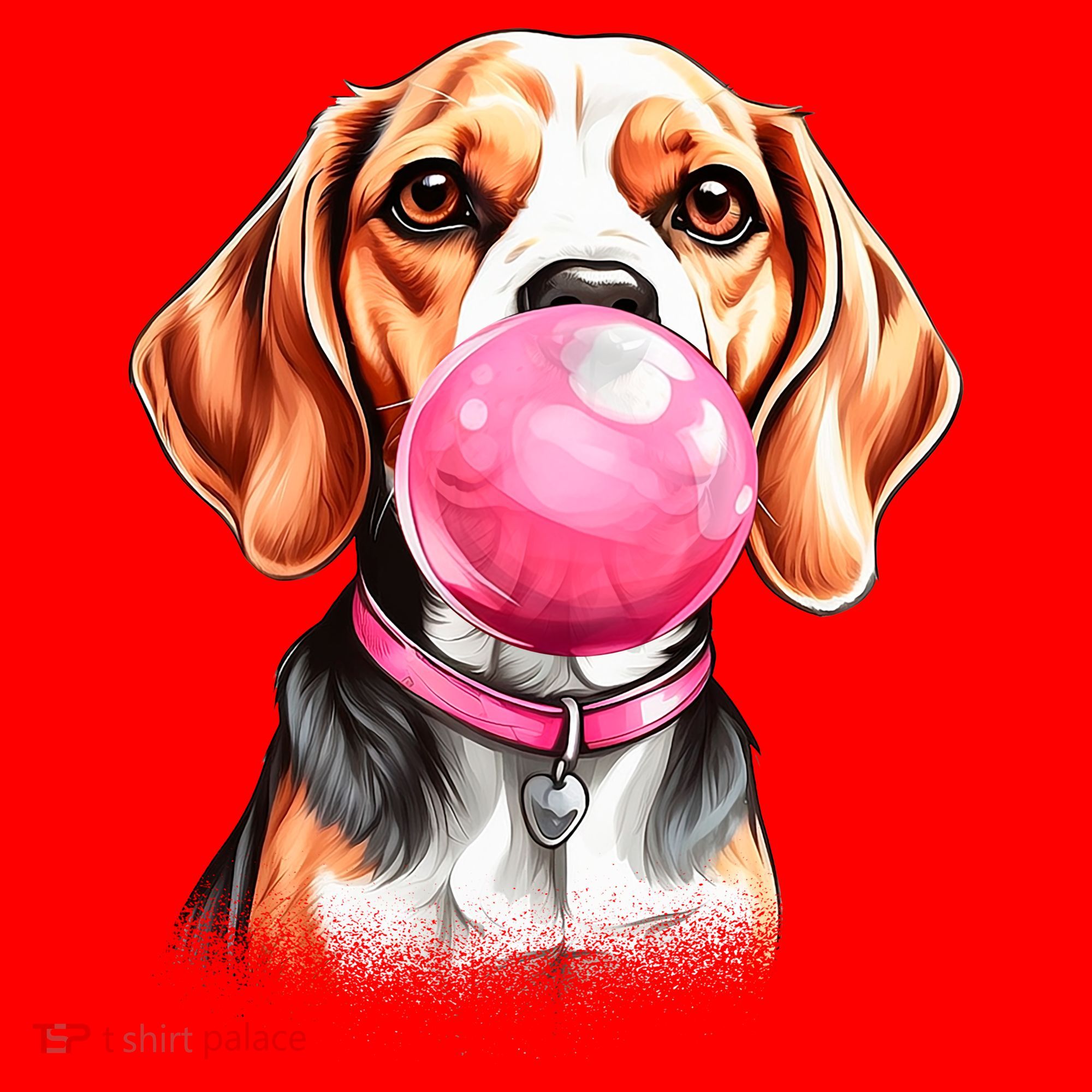Beagle Bubblegum Santa Hat