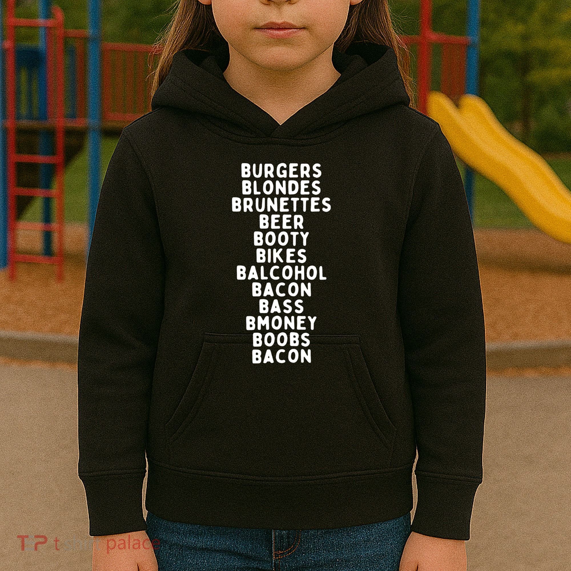 Beers Burgers Blondes Kids Hoodie