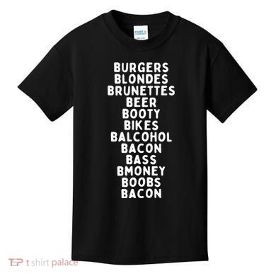 Beers Burgers Blondes Kids T-Shirt
