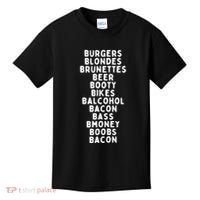 Beers Burgers Blondes Kids T-Shirt thumb 0