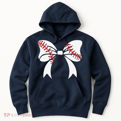 Baseball Bow Baseball Mom Mothers Day Women Baseball Mama Hoodie