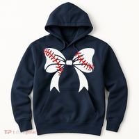 Baseball Bow Baseball Mom Mothers Day Women Baseball Mama Hoodie thumb 0