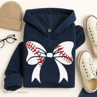 Baseball Bow Baseball Mom Mothers Day Women Baseball Mama Hoodie thumb 4