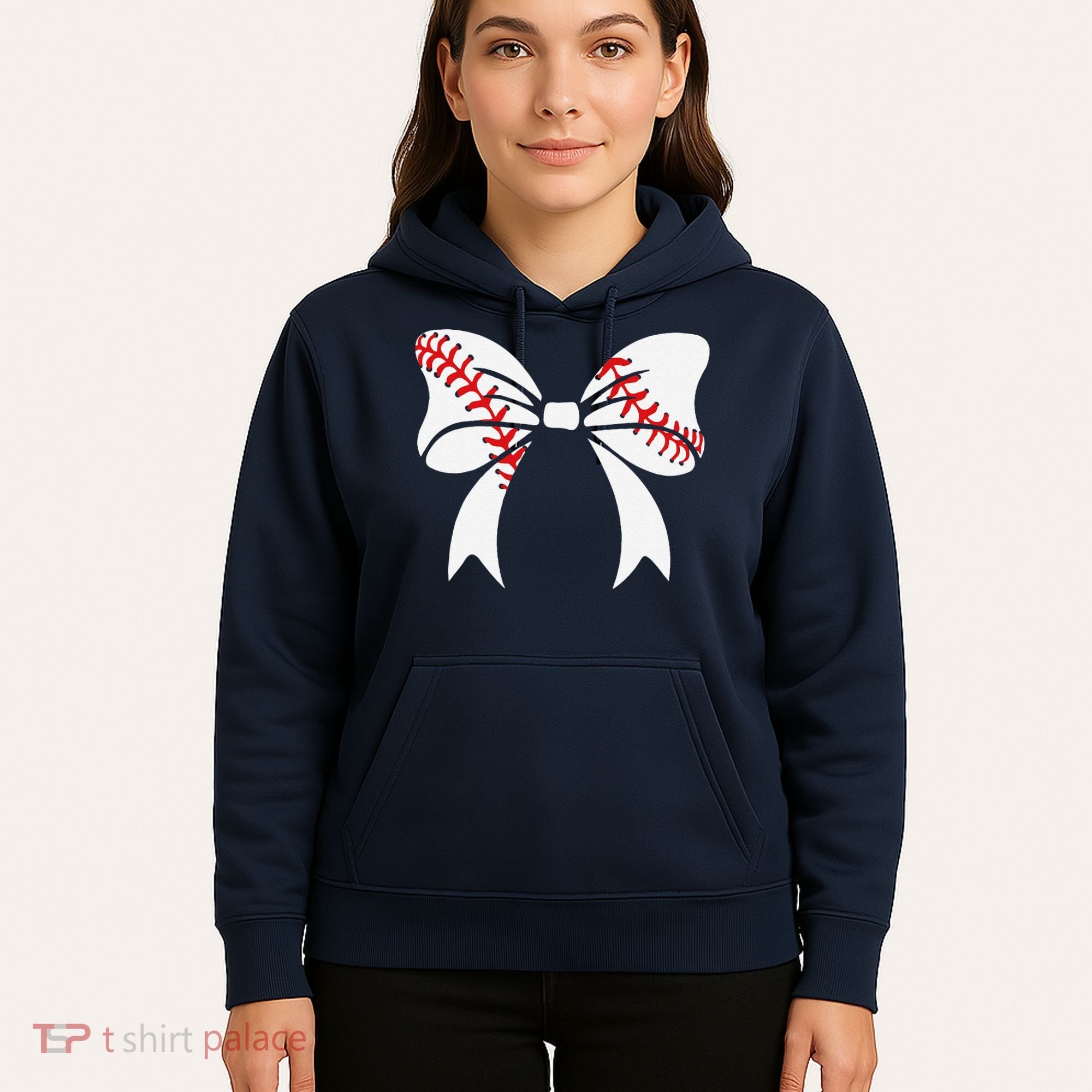 Baseball Bow Baseball Mom Mothers Day Women Baseball Mama Hoodie