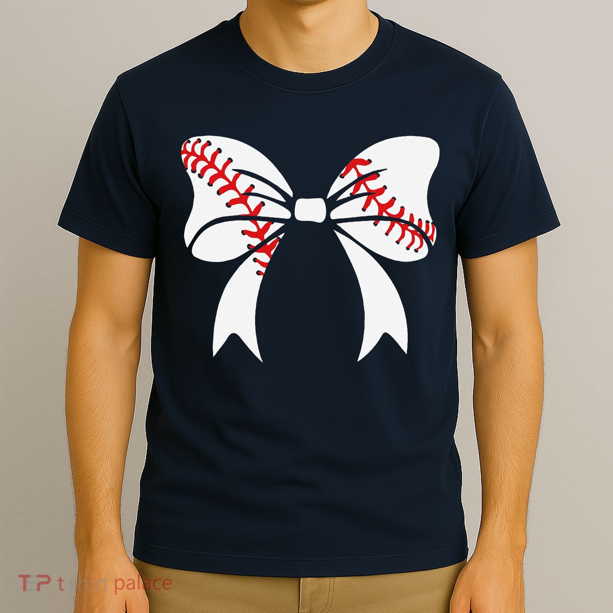 Baseball Bow Baseball Mom Mothers Day Women Baseball Mama T-Shirt