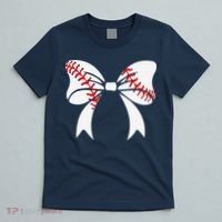 Baseball Bow Baseball Mom Mothers Day Women Baseball Mama T-Shirt thumb 5