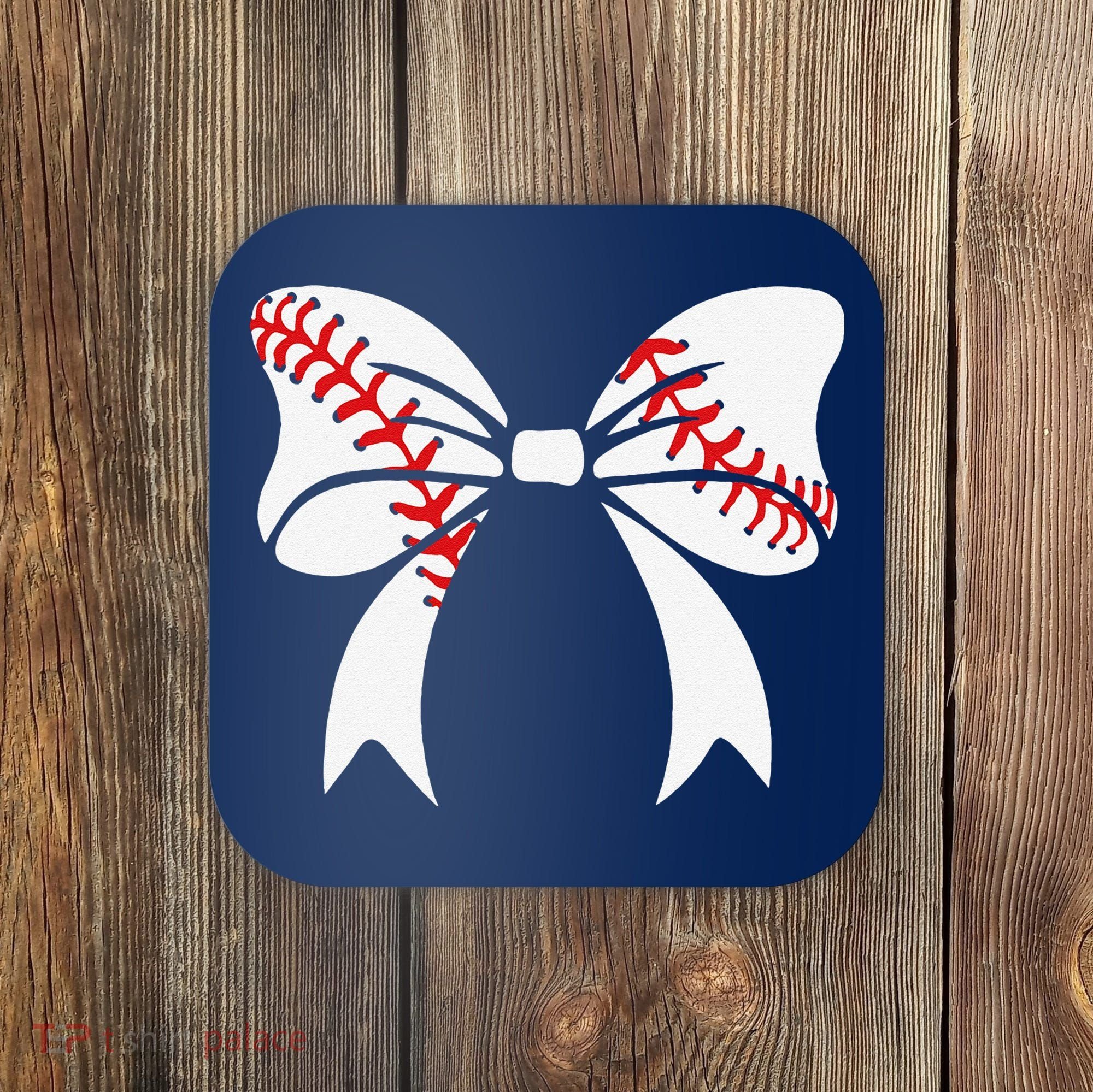 Baseball Bow Baseball Mom Mothers Day Women Baseball Mama Coaster
