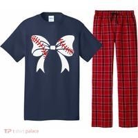 Baseball Bow Baseball Mom Mothers Day Women Baseball Mama Pajama Set thumb 0