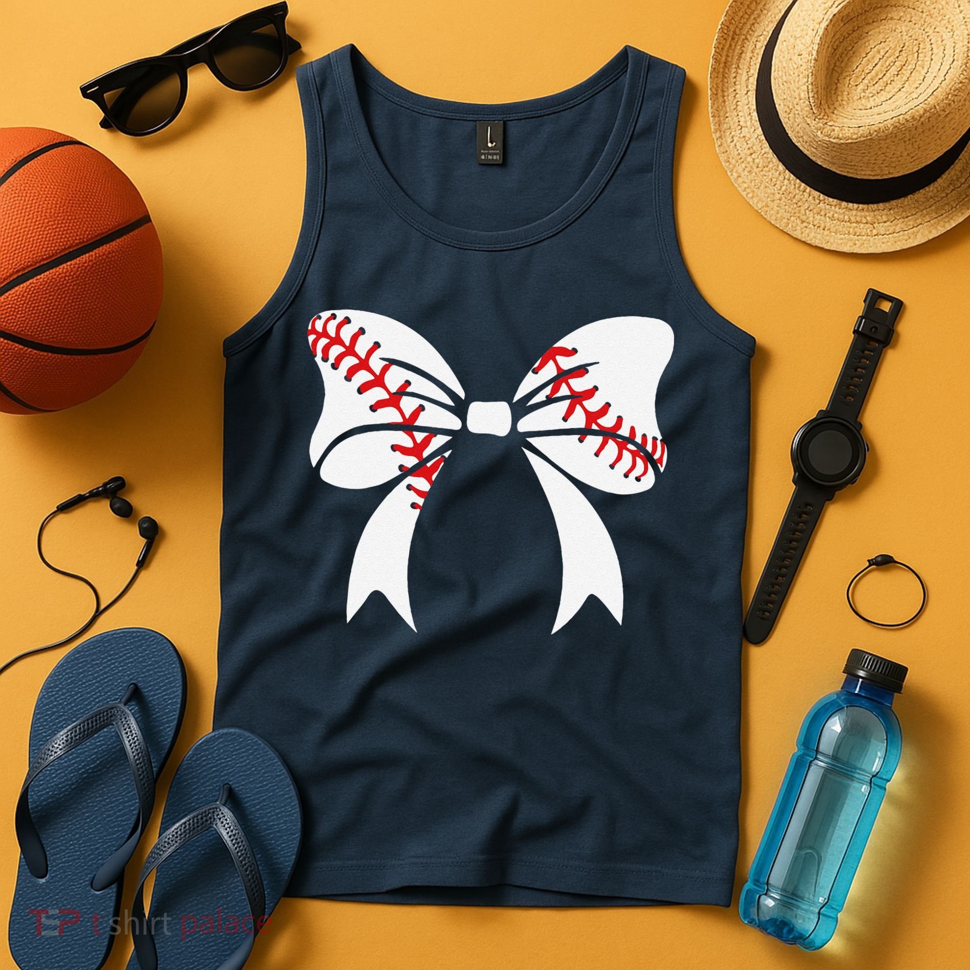 Baseball Bow Baseball Mom Mothers Day Women Baseball Mama Tank Top