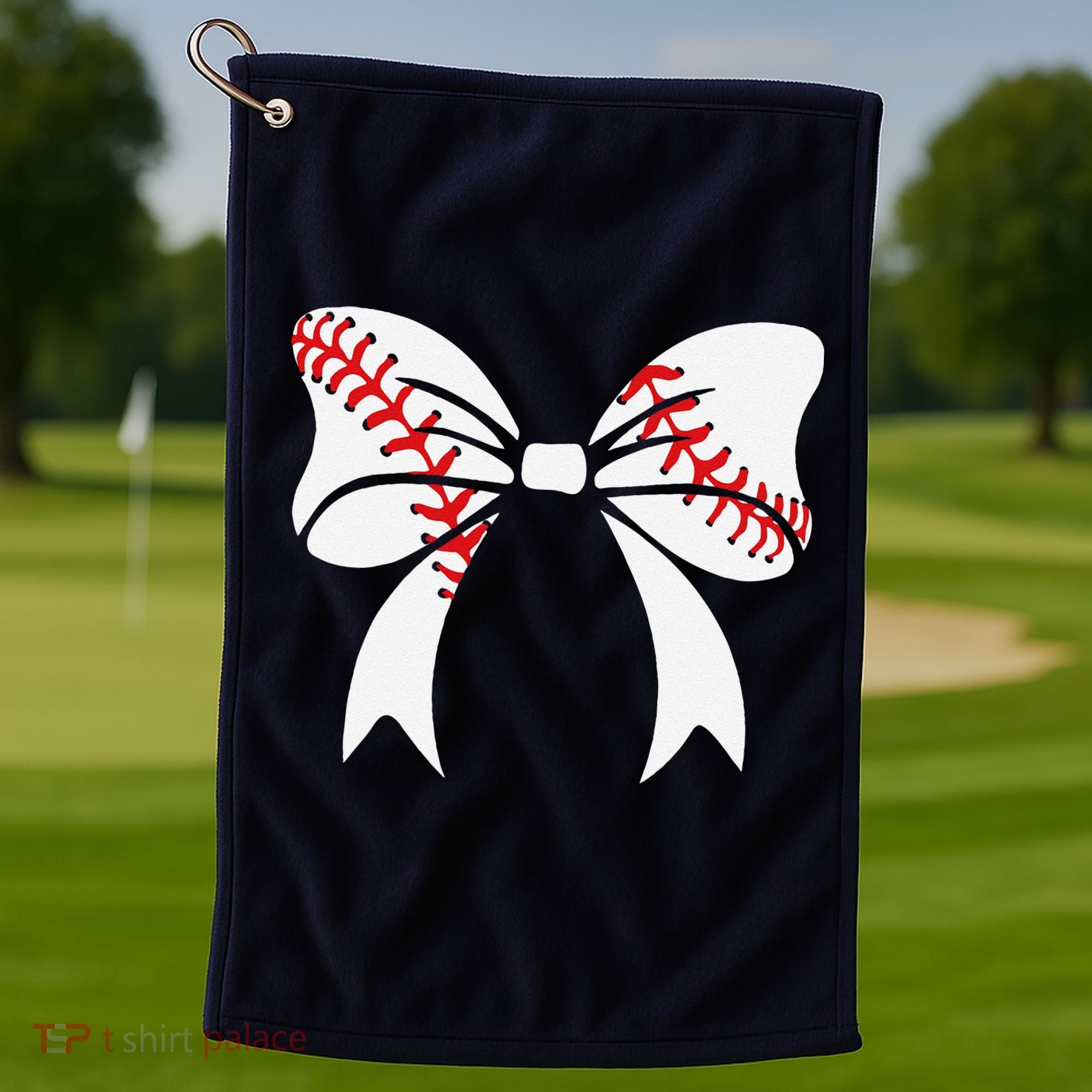 Baseball Bow Baseball Mom Mothers Day Women Baseball Mama Golf Towel
