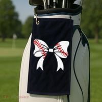 Baseball Bow Baseball Mom Mothers Day Women Baseball Mama Golf Towel thumb 2