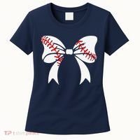 Baseball Bow Baseball Mom Mothers Day Women Baseball Mama Women's T-Shirt thumb 0