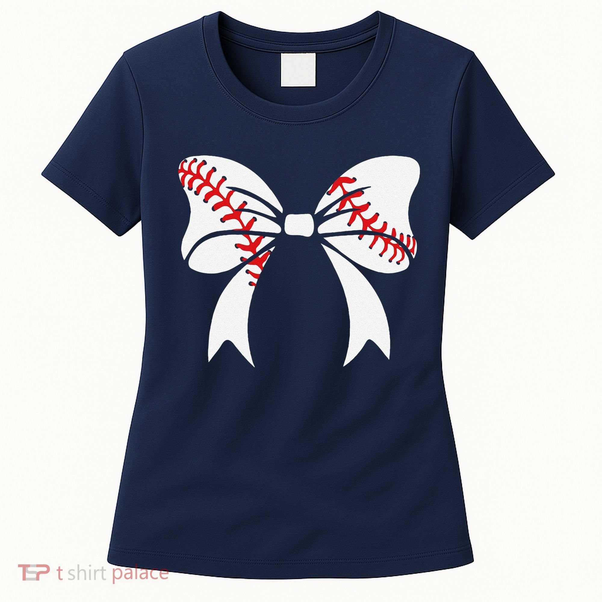 Baseball Bow Baseball Mom Mothers Day Women Baseball Mama Women's T-Shirt