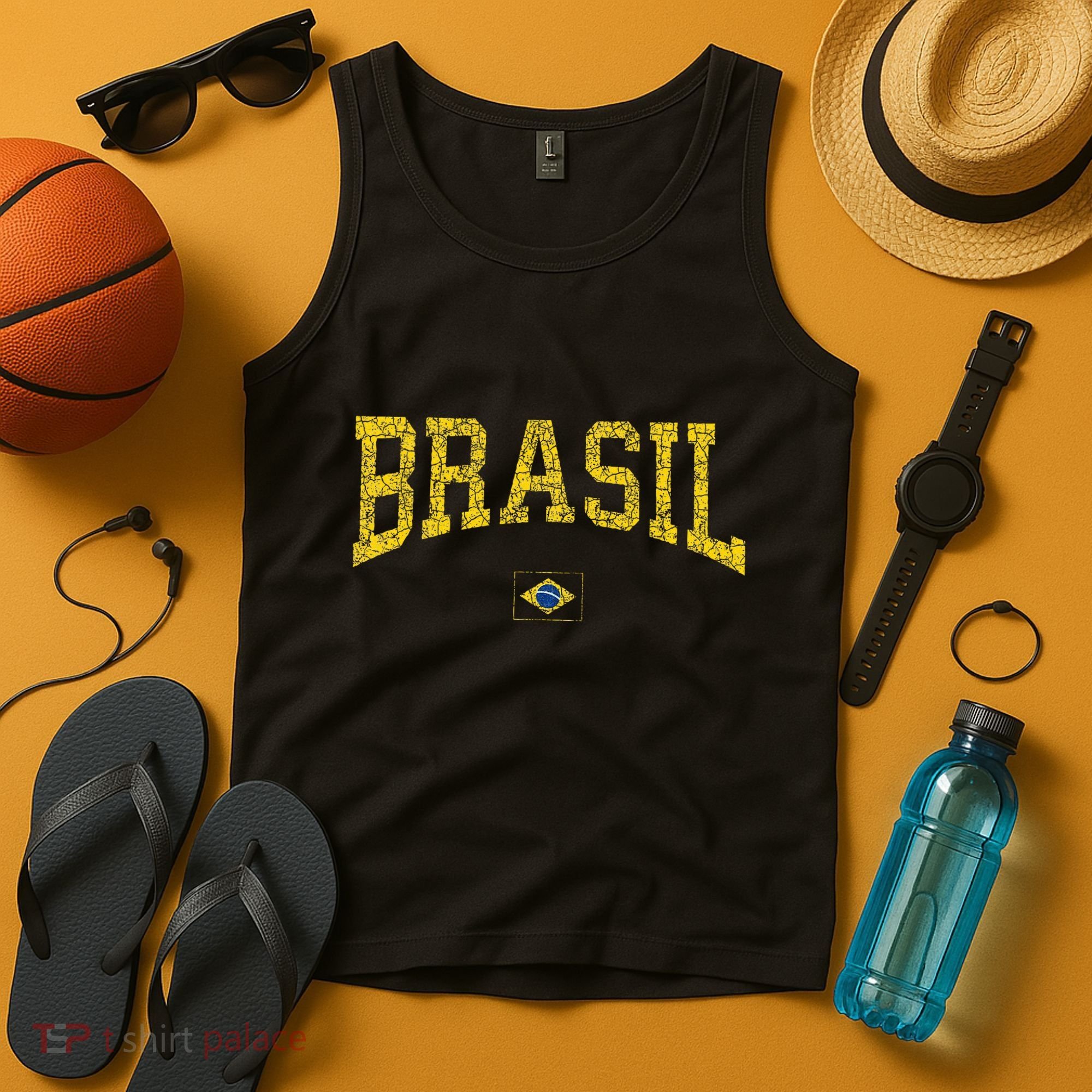 Brazil Brasil Brazilian Flag Green Tank Top