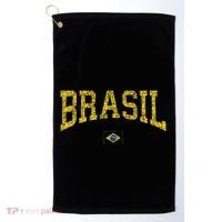Brazil Brasil Brazilian Flag Green Golf Towel thumb 0