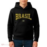 Brazil Brasil Brazilian Flag Green Kids Hoodie thumb 4