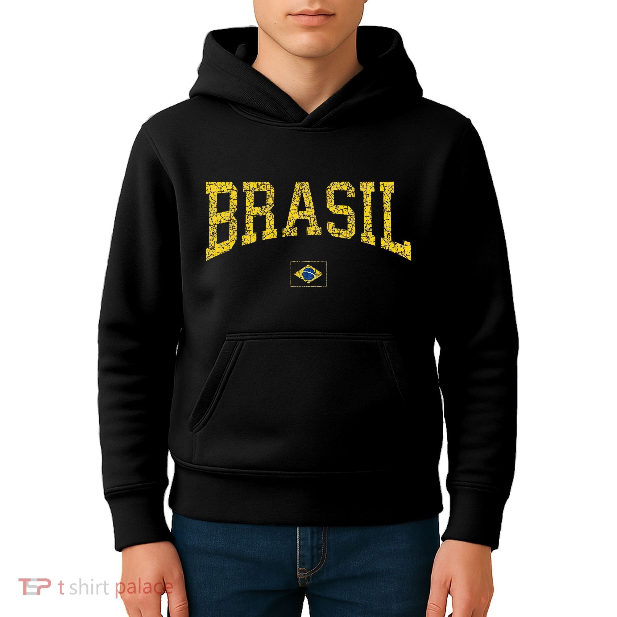 Brazil Brasil Brazilian Flag Green Kids Hoodie