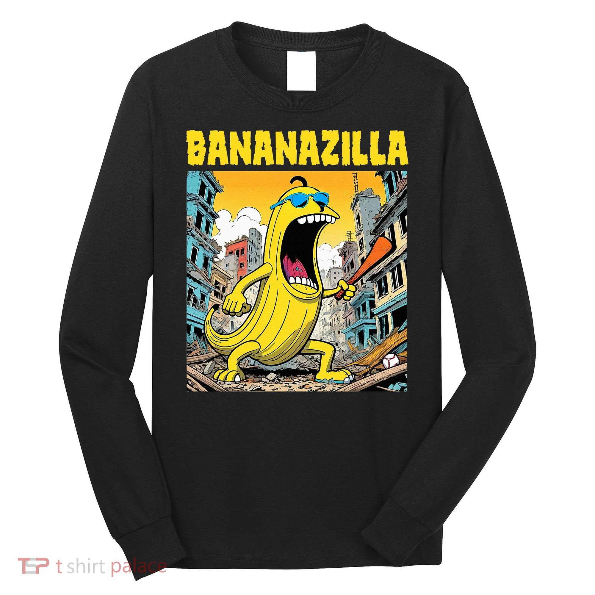 Bananazilla Banana Baseball Monster Bananas Long Sleeve Shirt