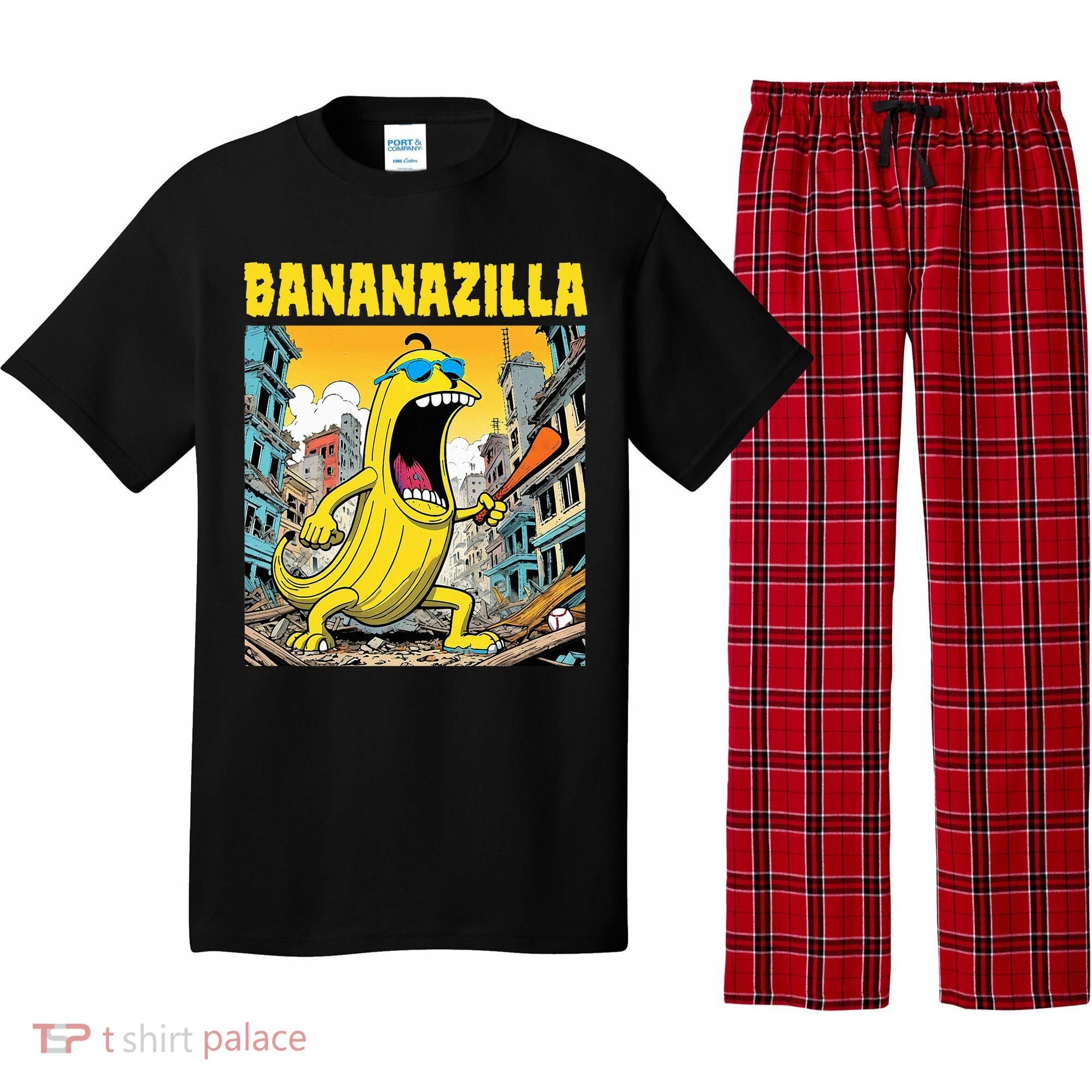 Bananazilla Banana Baseball Monster Bananas Pajama Set