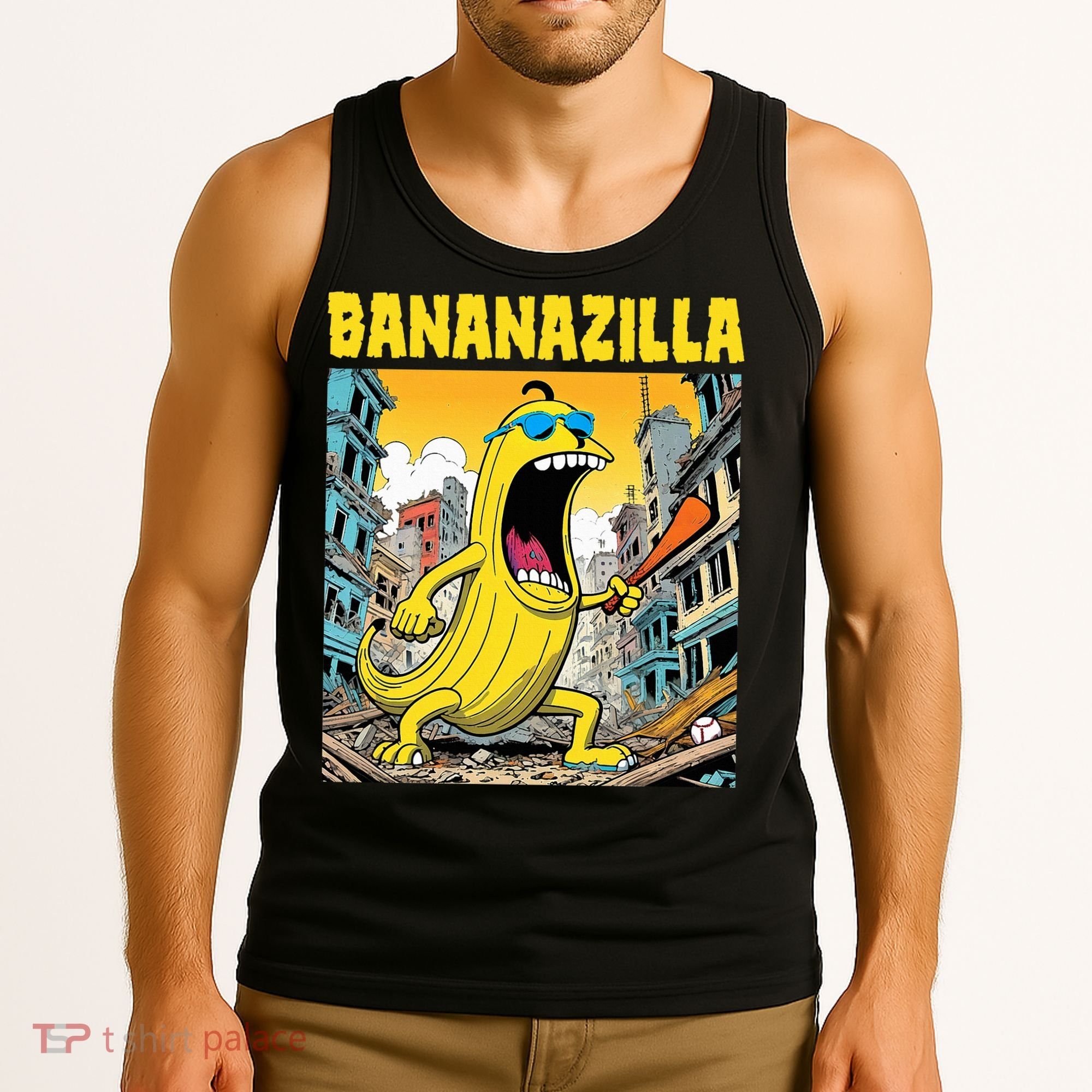 Bananazilla Banana Baseball Monster Bananas Tank Top