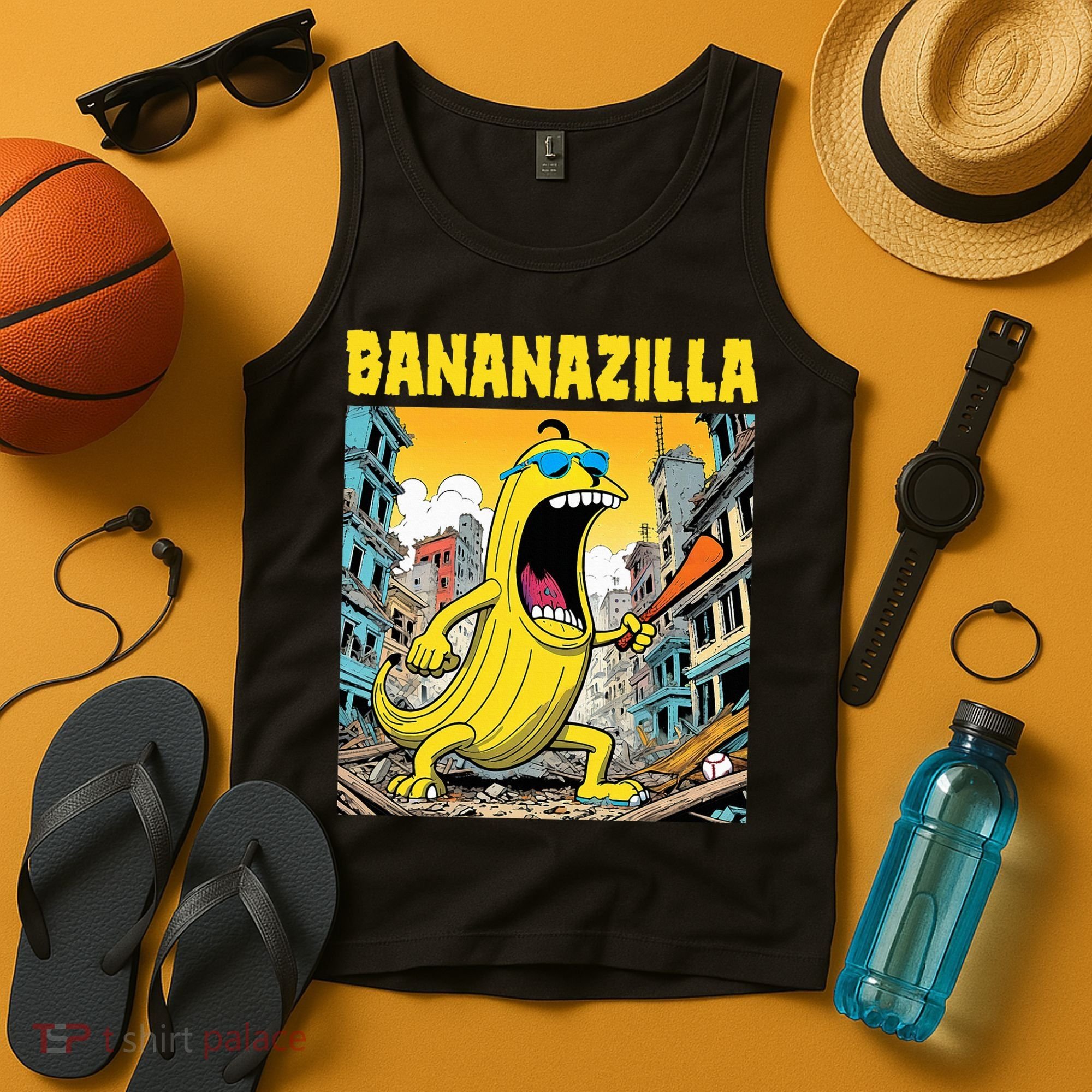 Bananazilla Banana Baseball Monster Bananas Tank Top