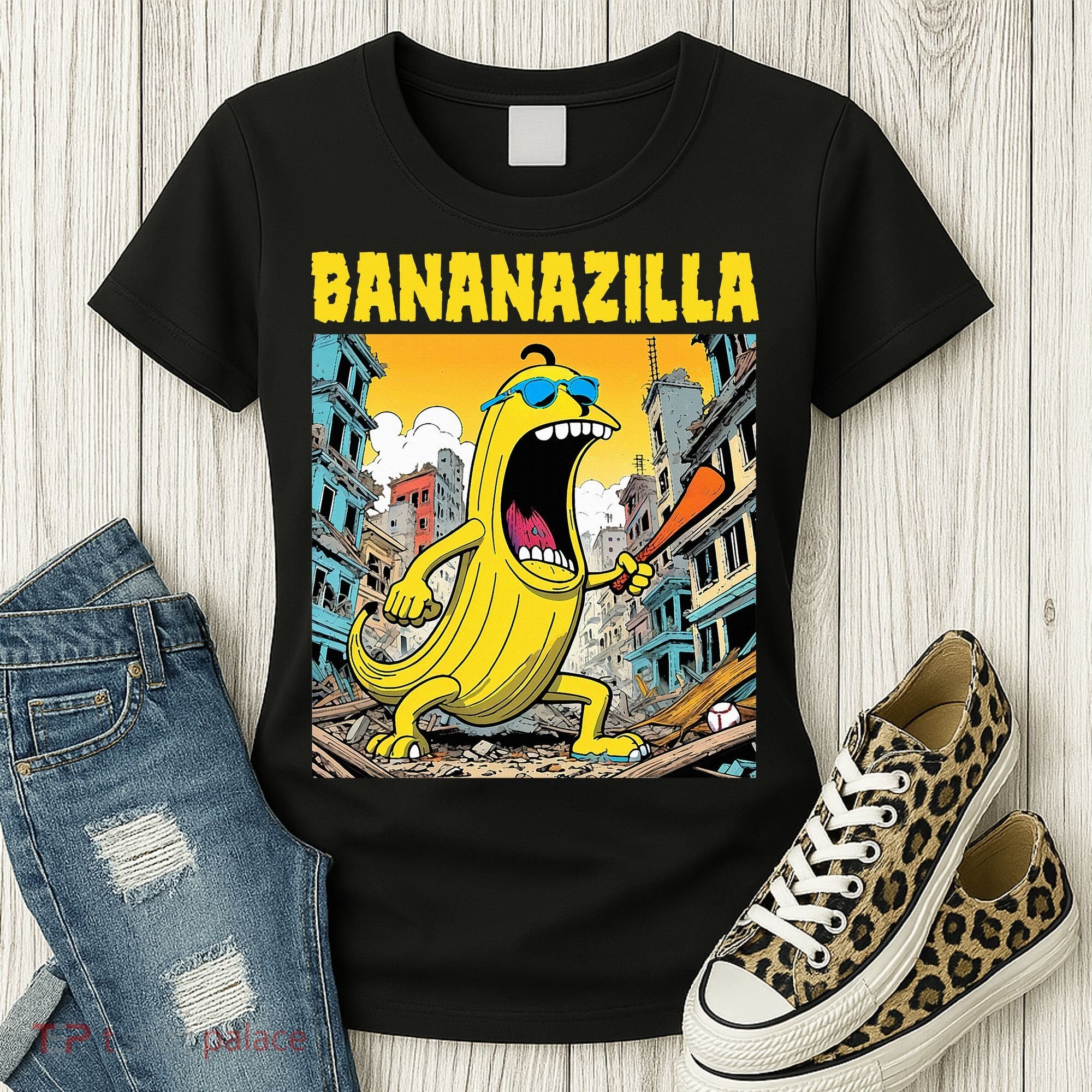 Bananazilla Banana Baseball Monster Bananas Women's T-Shirt