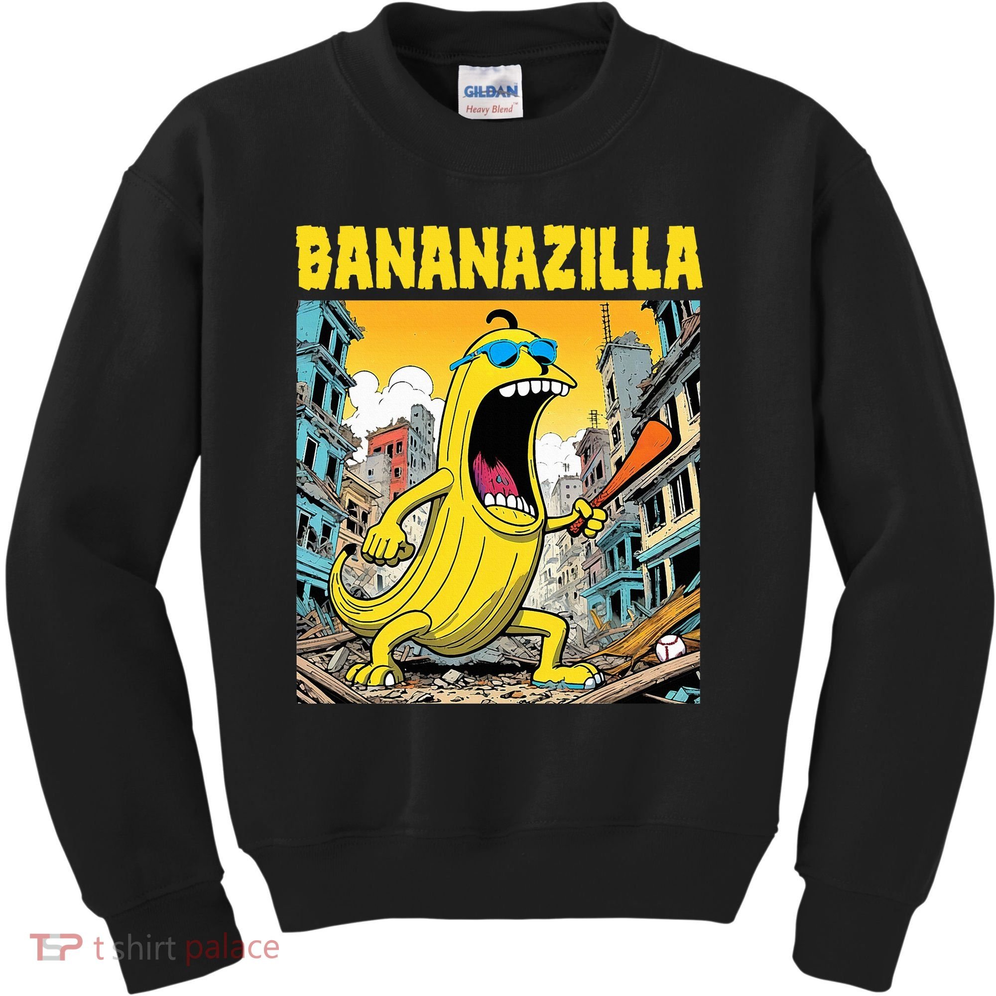 Bananazilla Banana Baseball Monster Bananas Kids Sweatshirt