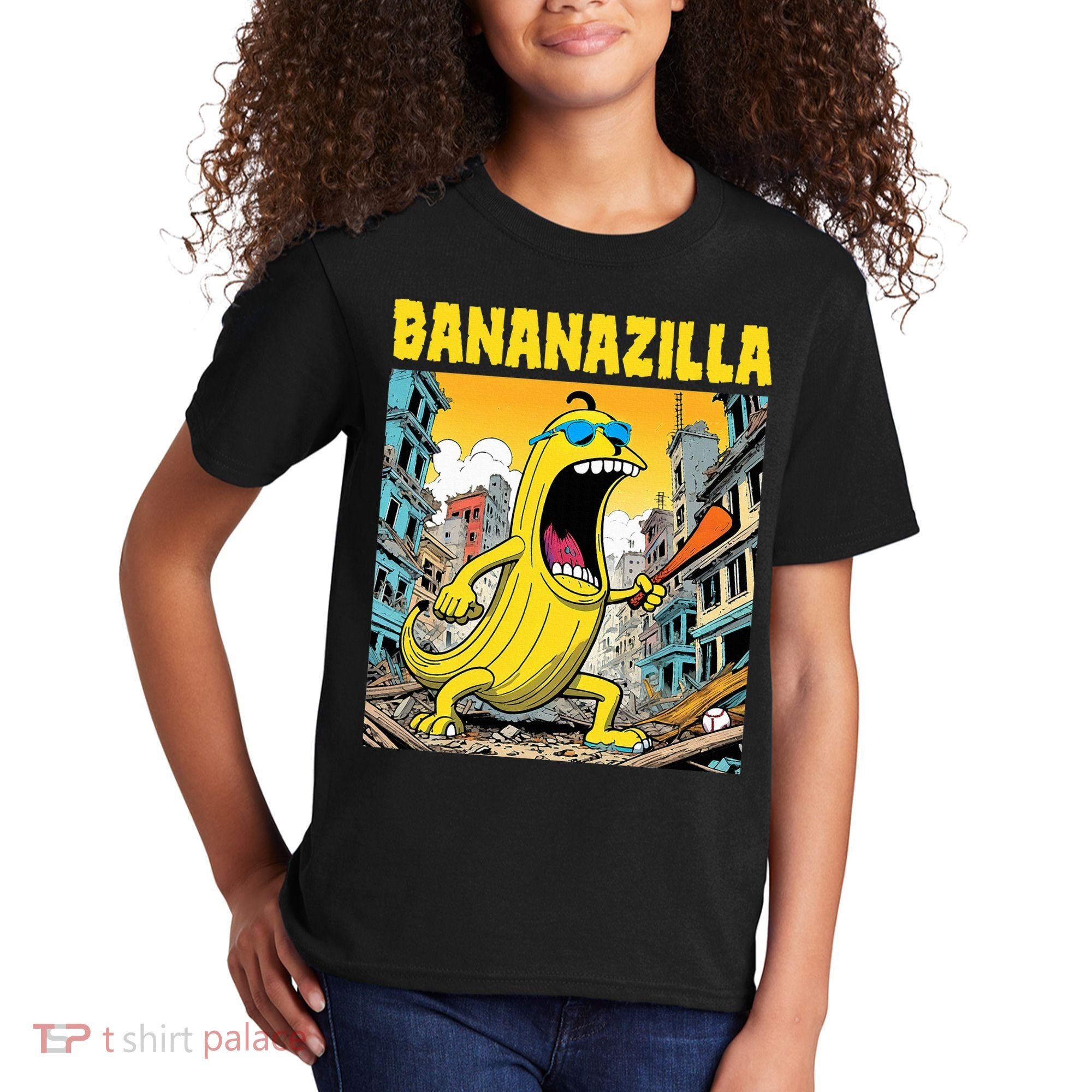 Bananazilla Banana Baseball Monster Bananas Kids T-Shirt