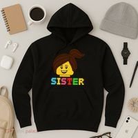 Building Bricks Blocks Sister Master Builder Family Matching Hoodie thumb 3