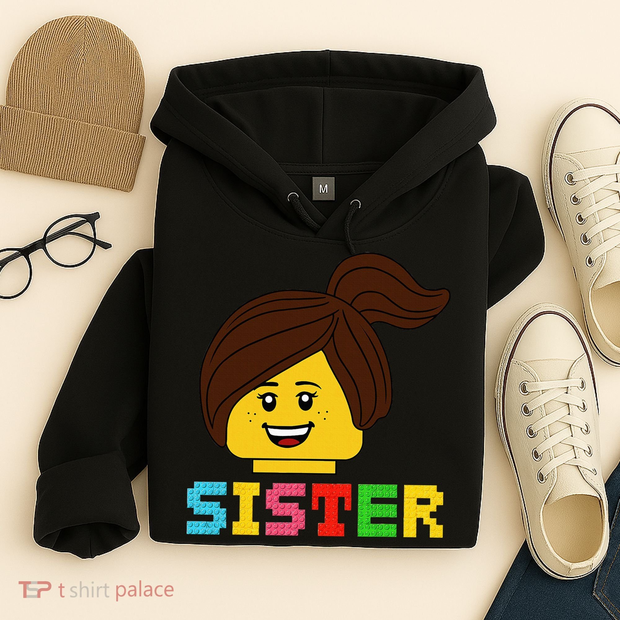Building Bricks Blocks Sister Master Builder Family Matching Hoodie