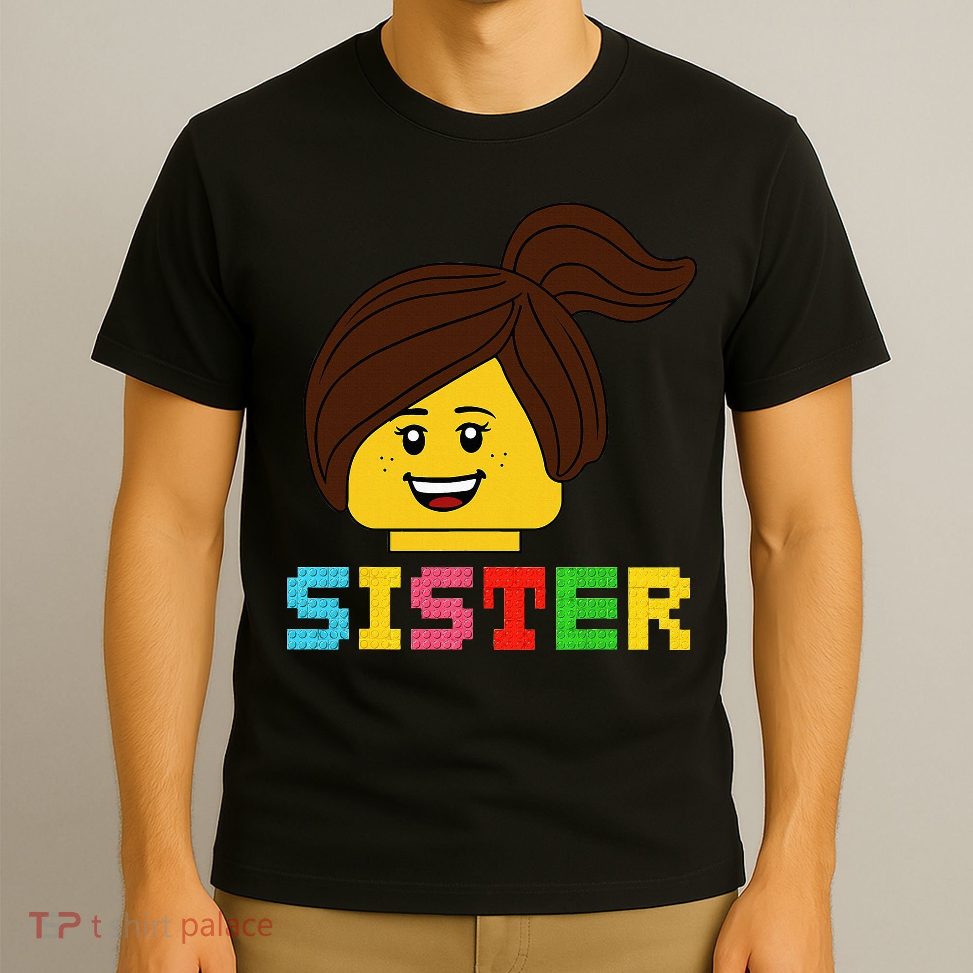 Building Bricks Blocks Sister Master Builder Family Matching T-Shirt