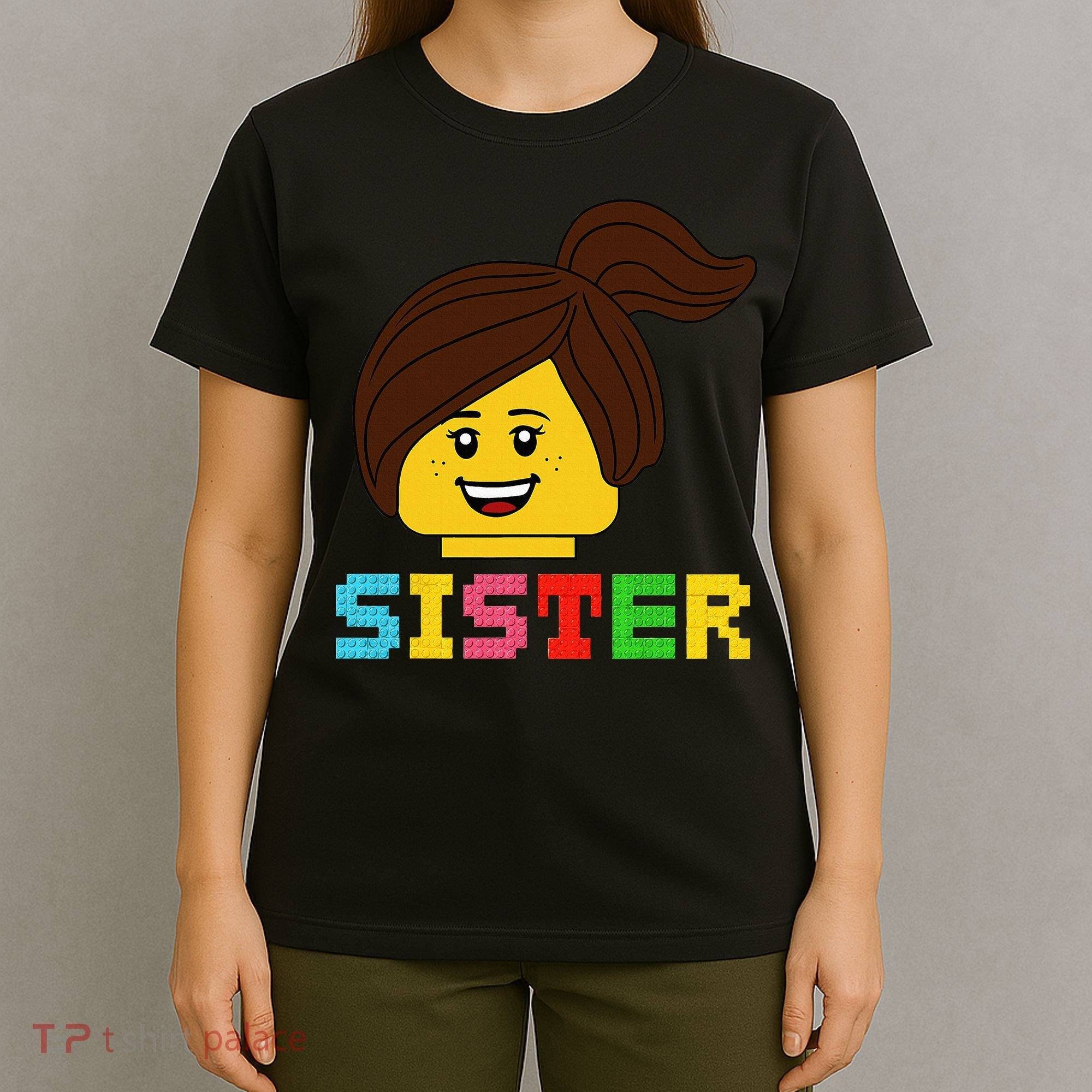 Building Bricks Blocks Sister Master Builder Family Matching T-Shirt