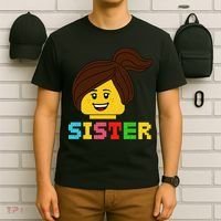 Building Bricks Blocks Sister Master Builder Family Matching T-Shirt thumb 6