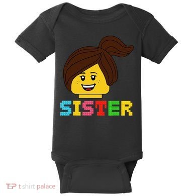 Building Bricks Blocks Sister Master Builder Family Matching Baby Bodysuit