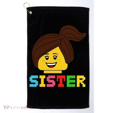 Building Bricks Blocks Sister Master Builder Family Matching Golf Towel