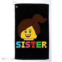 Building Bricks Blocks Sister Master Builder Family Matching Golf Towel thumb 0
