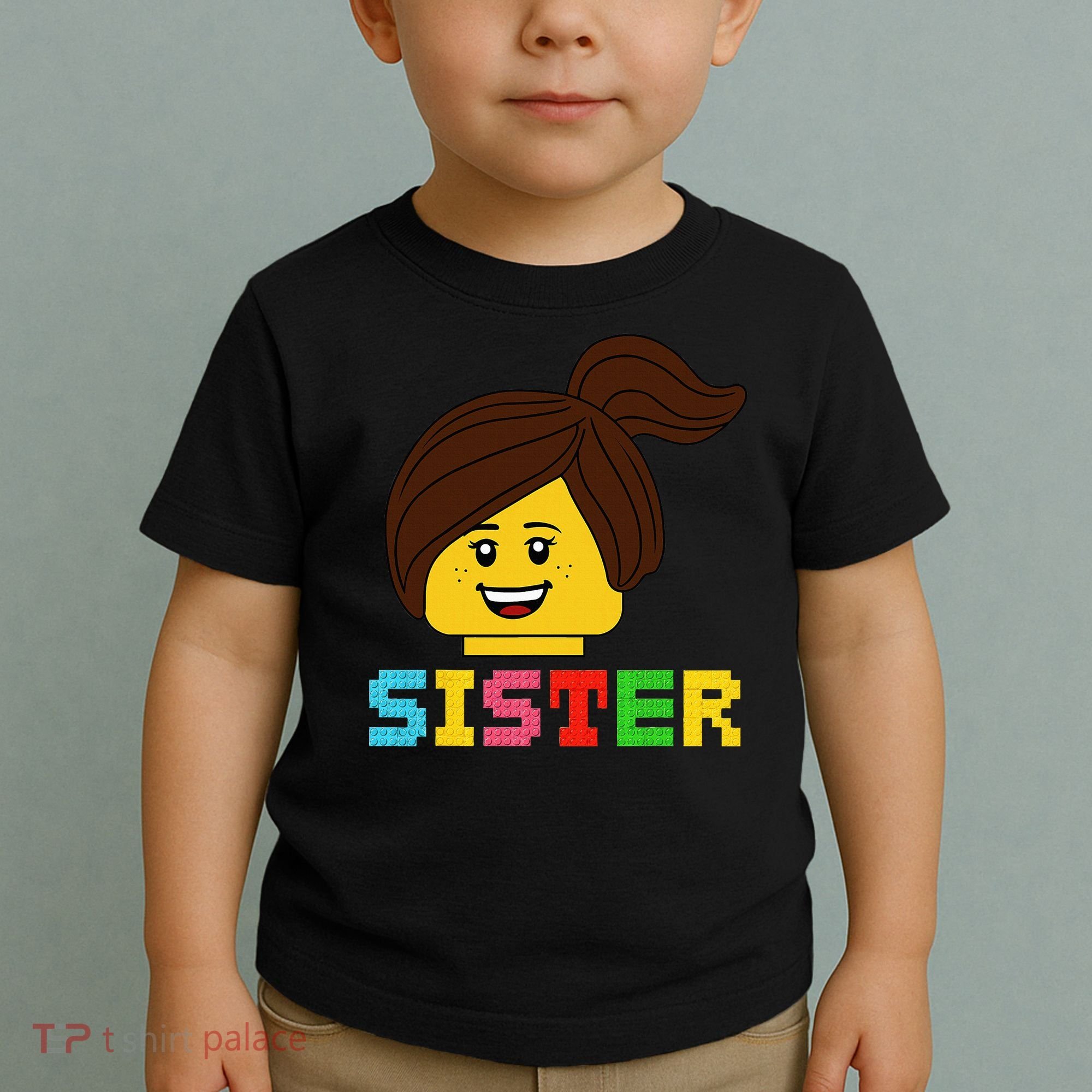 Building Bricks Blocks Sister Master Builder Family Matching Toddler T-Shirt