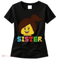 Building Bricks Blocks Sister Master Builder Family Matching Women's T-Shirt thumb 0