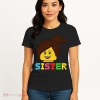Building Bricks Blocks Sister Master Builder Family Matching Women's T-Shirt thumb 4