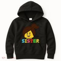 Building Bricks Blocks Sister Master Builder Family Matching Kids Hoodie thumb 0